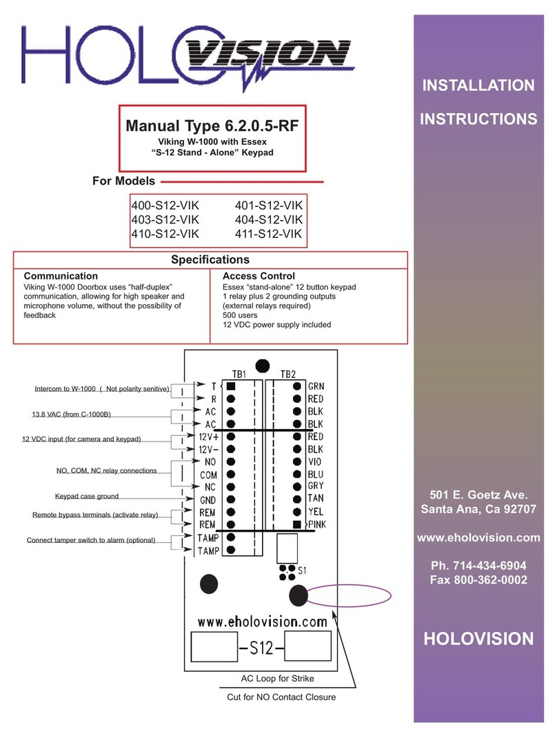 HOLOVISION 400-S12-VIK User manual