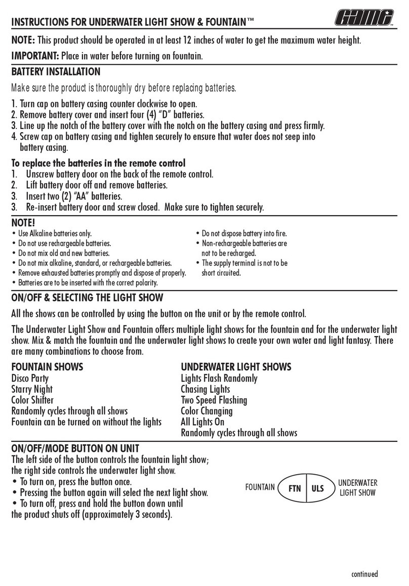 GAME Underwater Light Show & Fountain instructions