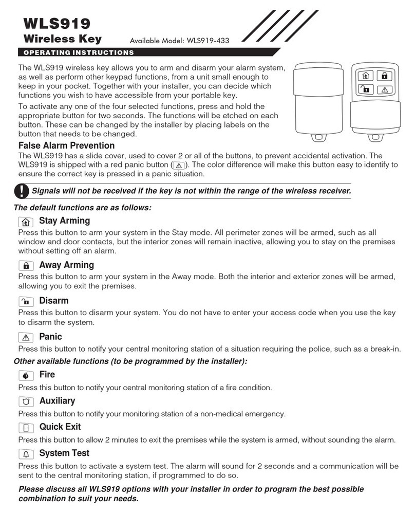 DSC WLS919 operating instructions