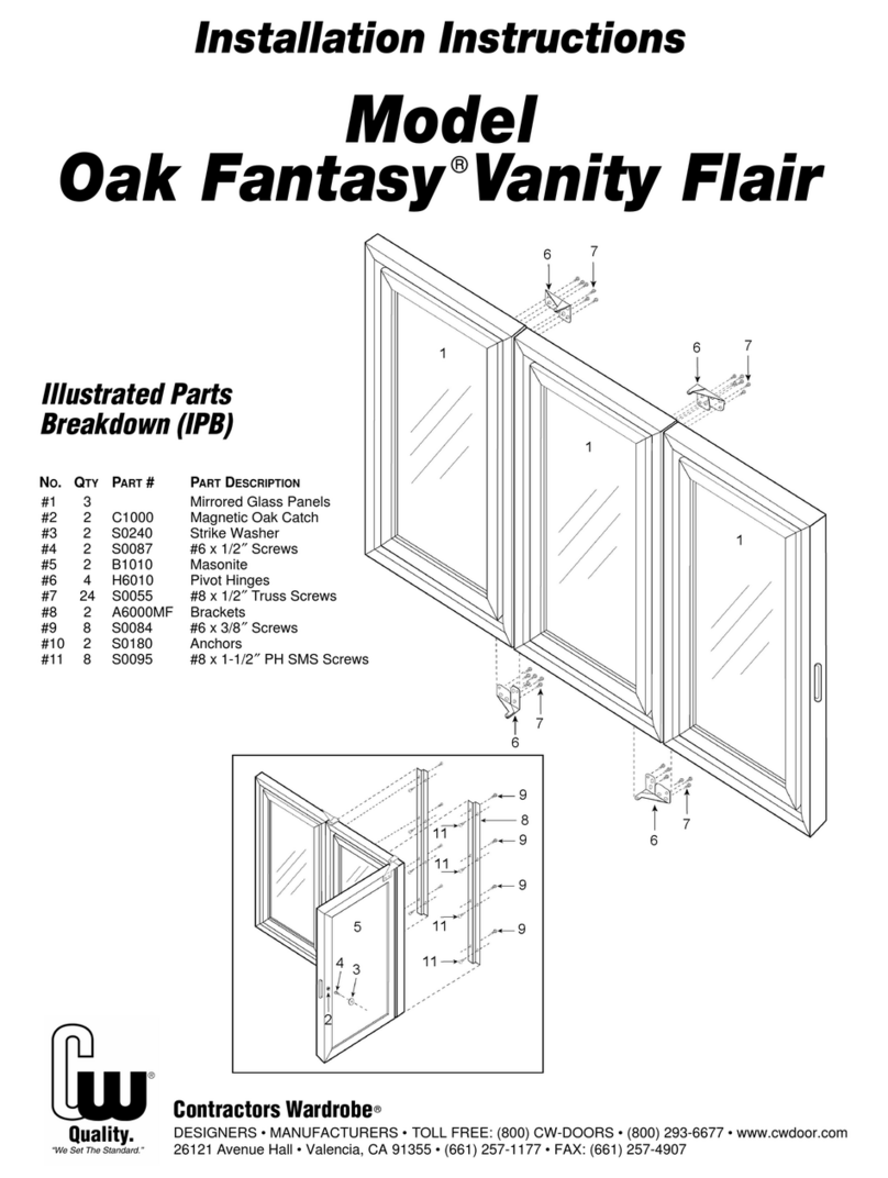 Contractors Wardrobe Oak Fantasy Vanity Flair installation instructions