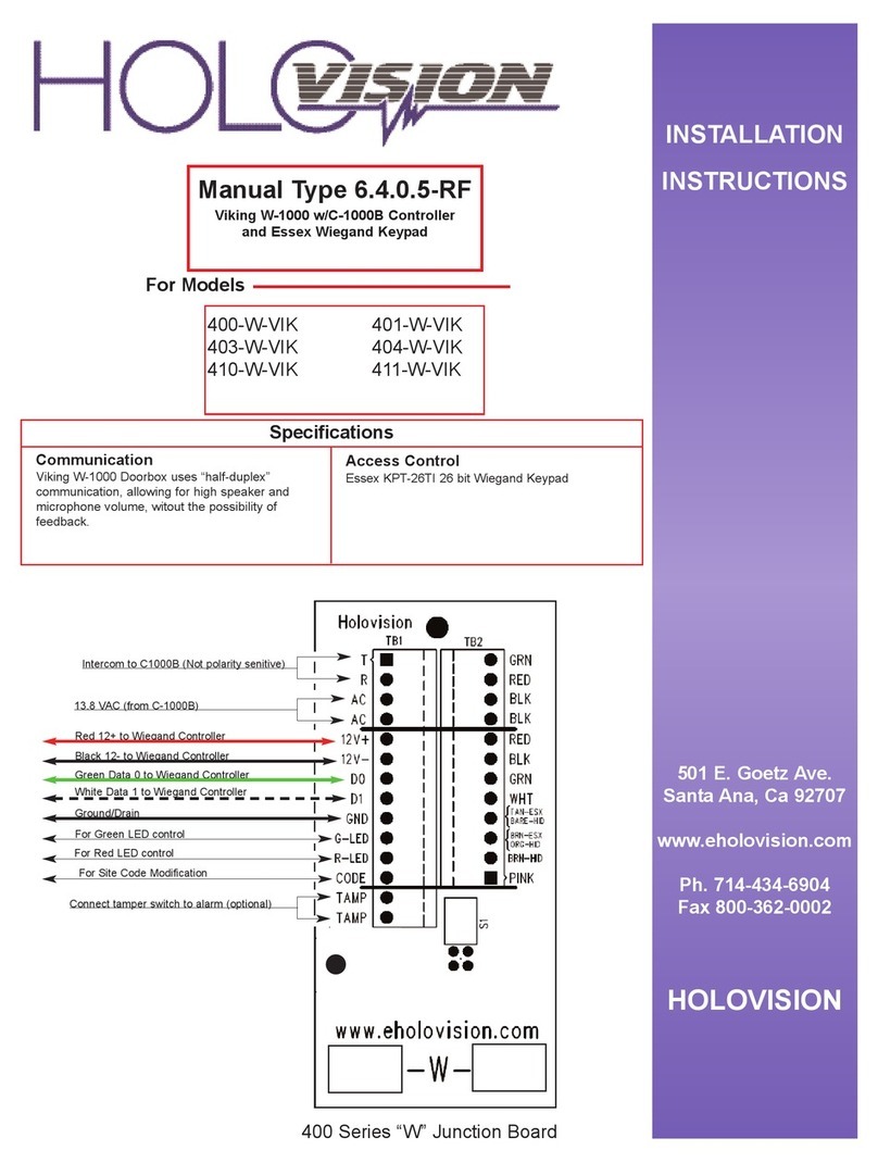 HOLOVISION 400-W-VIK User manual