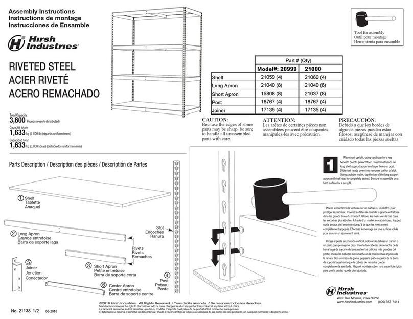 hirsh industries 20999 Assembly instructions hirsh industries 20999 Assembly instructions