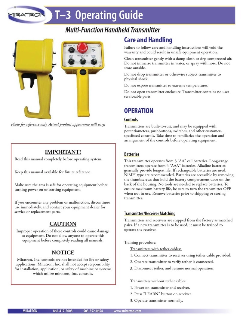 Miratron T-3 User manual