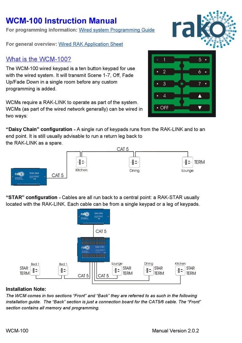 rako WCM-100 instruction manual