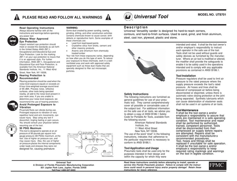 Universal Tool UT8701 User manual