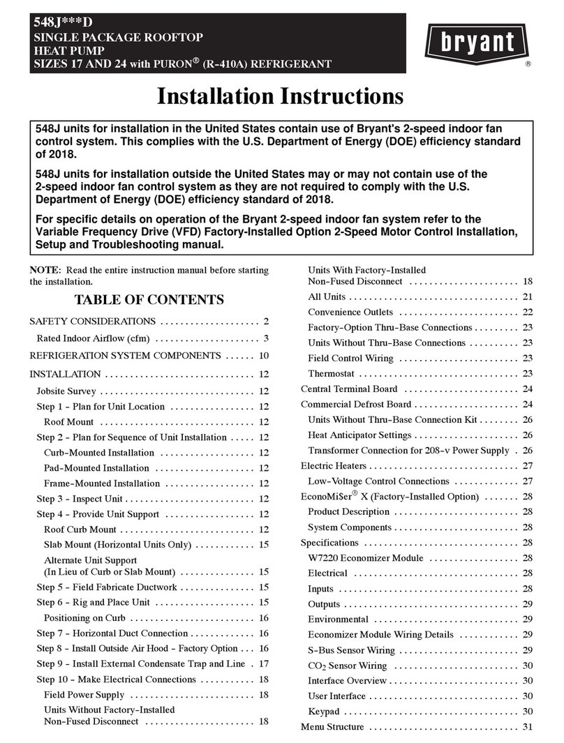 Bryant 548J*D Series User manual