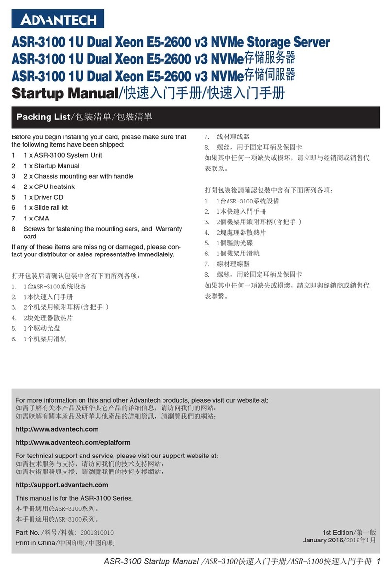 Advantech ASR-3100 Startup manual