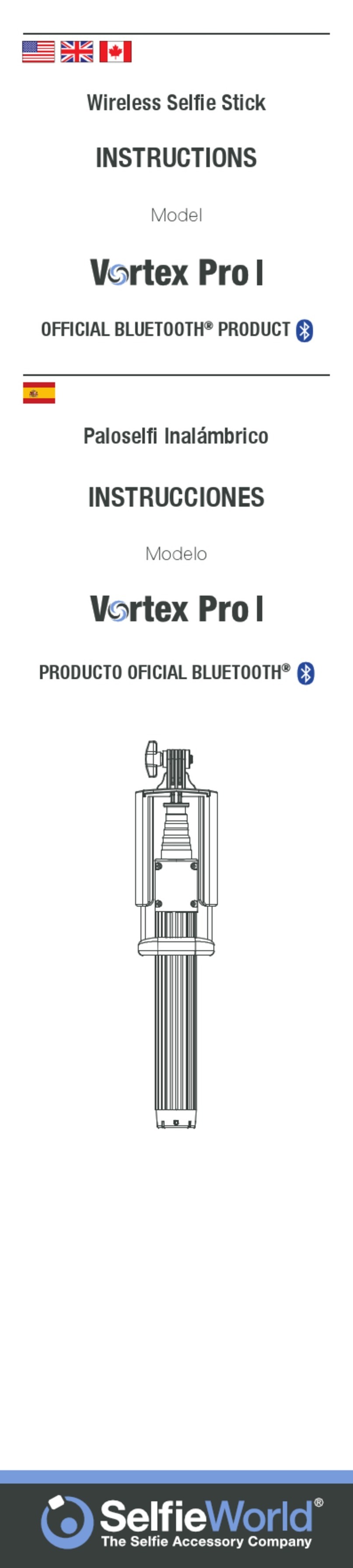 SelfieWorld Vortex Pro I instructions