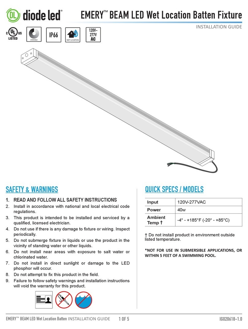 DIODE LED EMERY BEAM LED Wet Location Batten Fixture installation guide