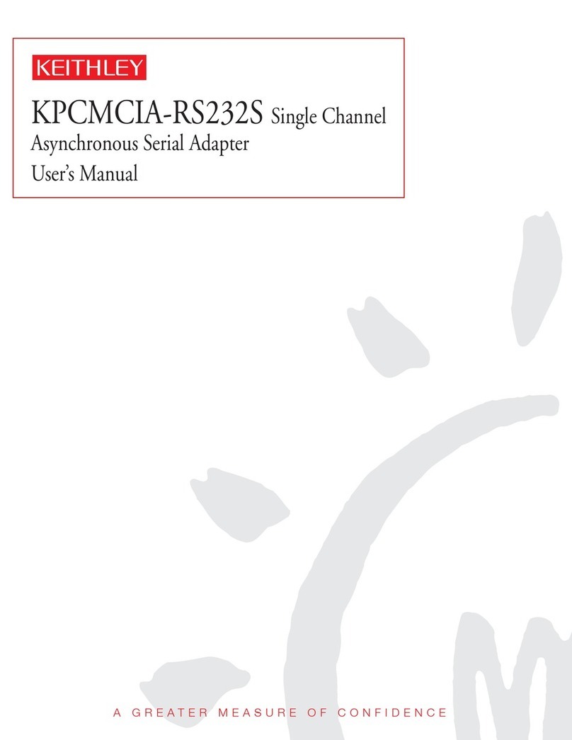 Keithley KPCMCIA-RS232S User manual