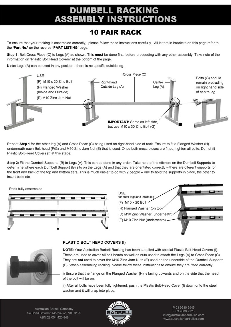 Australian Barbell Company 10 PAIR RACK Assembly instructions