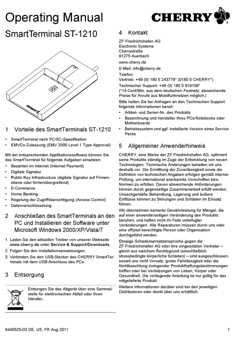 Cherry SmartTerminal ST-1210 operating manual