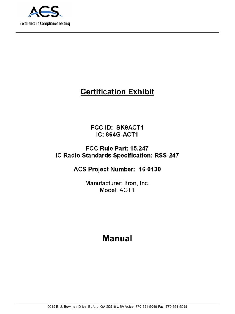 ITRON ACT1 User manual