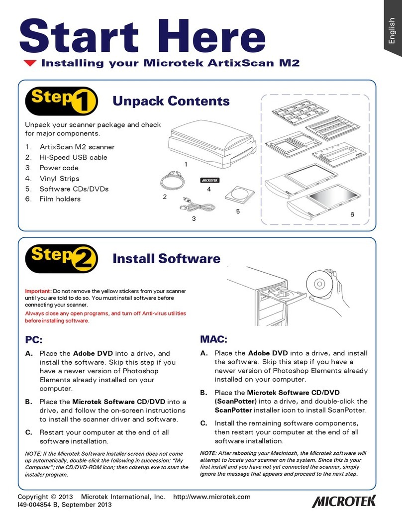 Microtek ArtixScan M2 Instruction Manual
