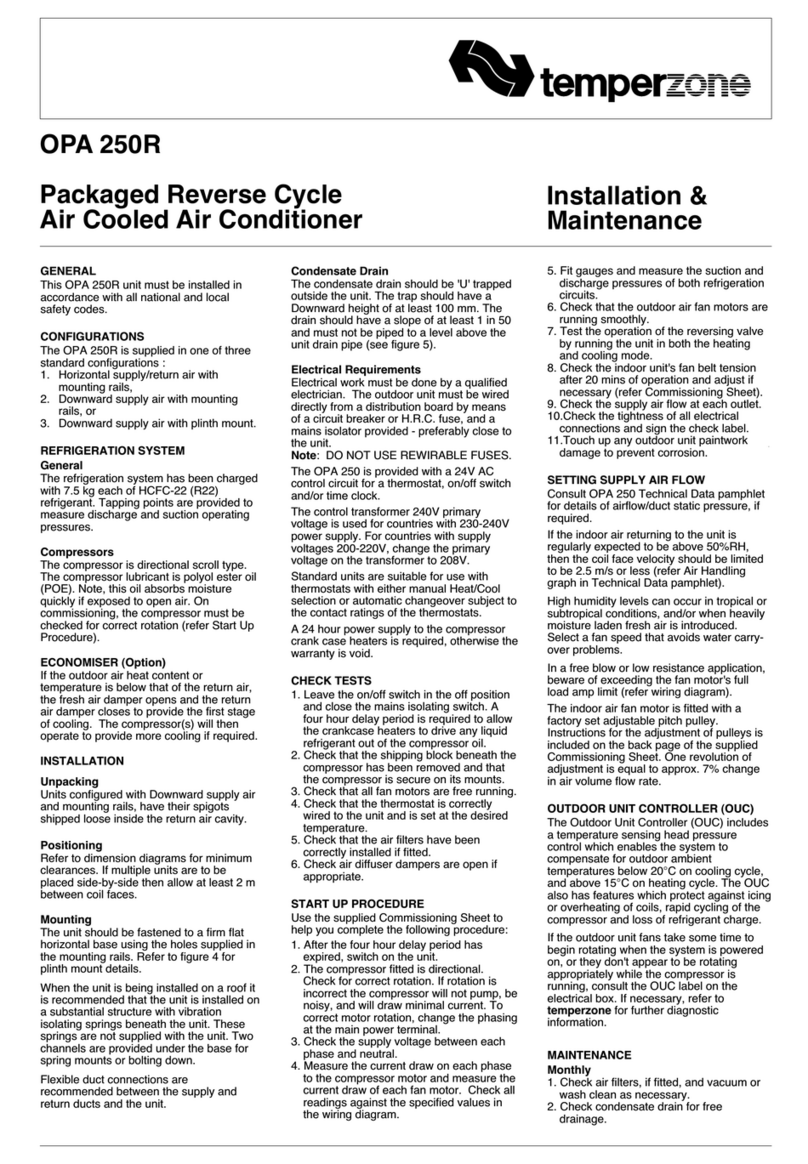 TemperZone OPA 250R Maintenance and service guide