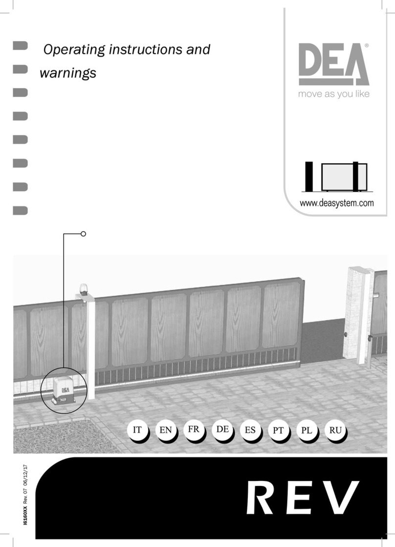 Dea REV Series Operating instructions and warnings