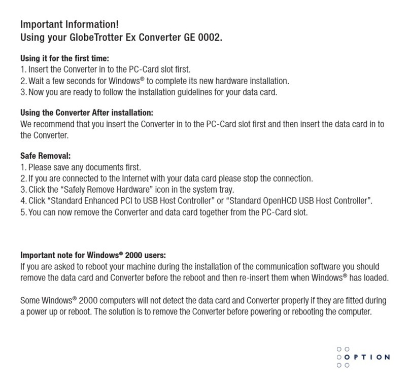 Option Audio GlobeTrotter Ex GE 0002 user manual