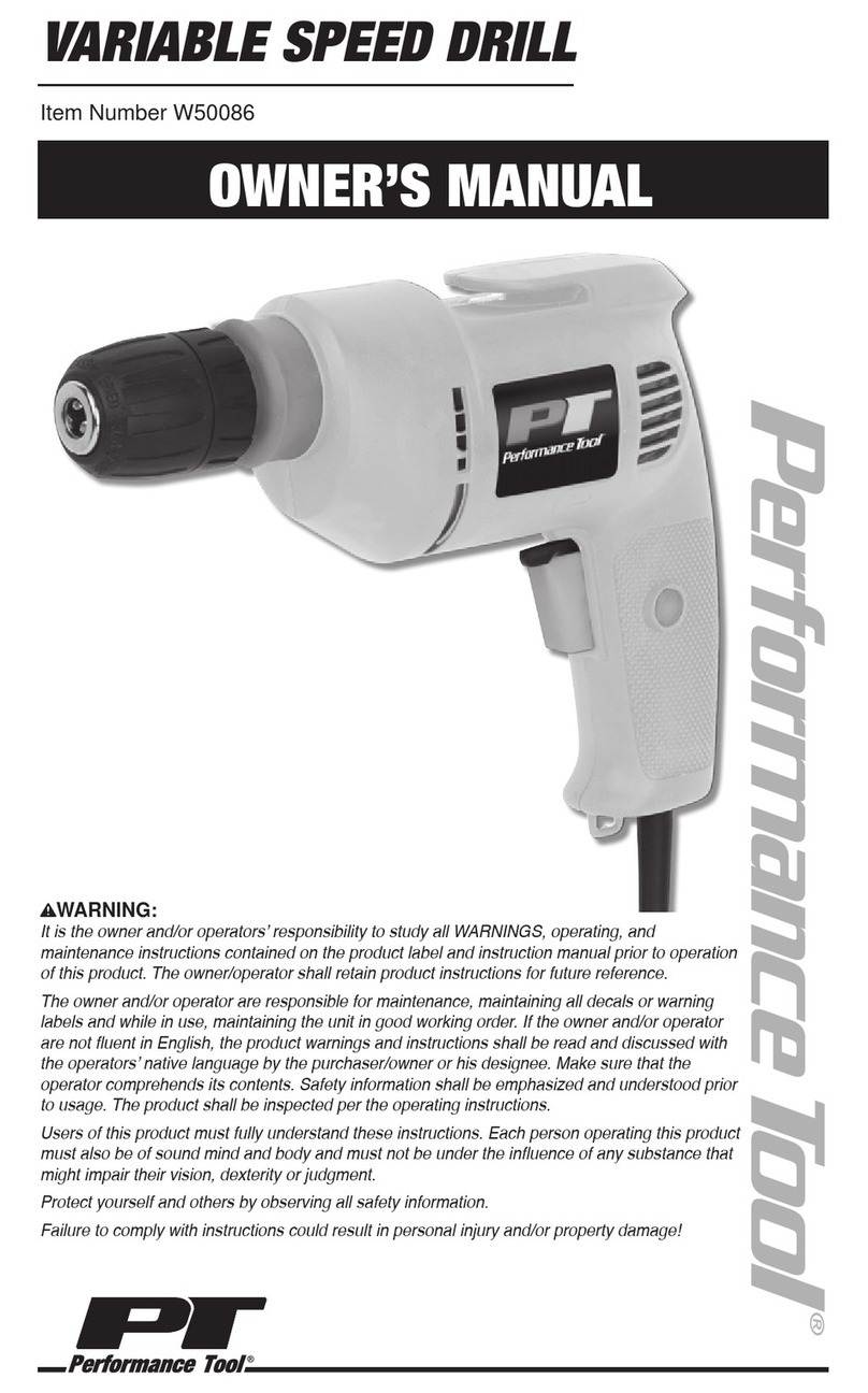 Performance Tool W50086 User manual