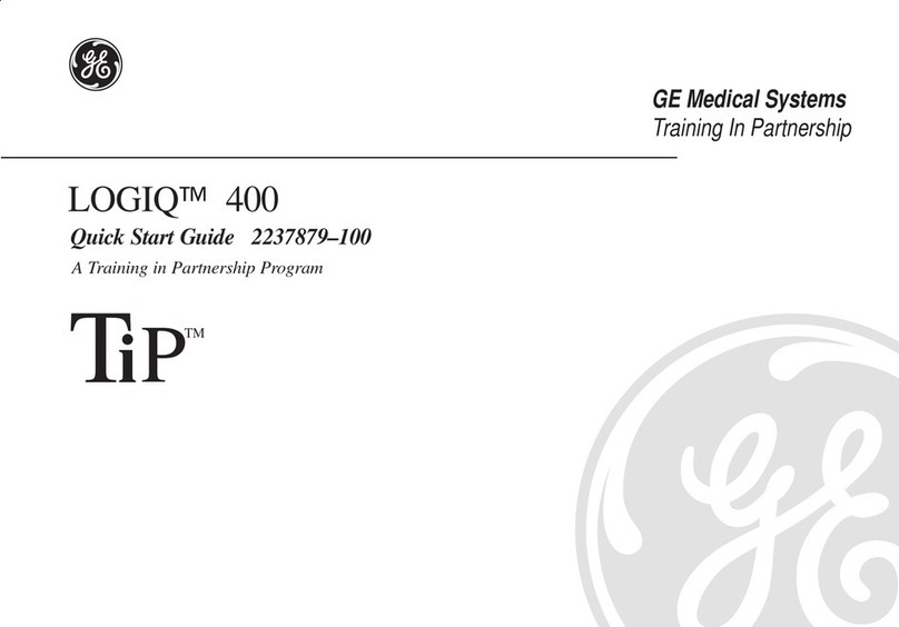 GE Medical Systems LOGIQ 400 quick start guide