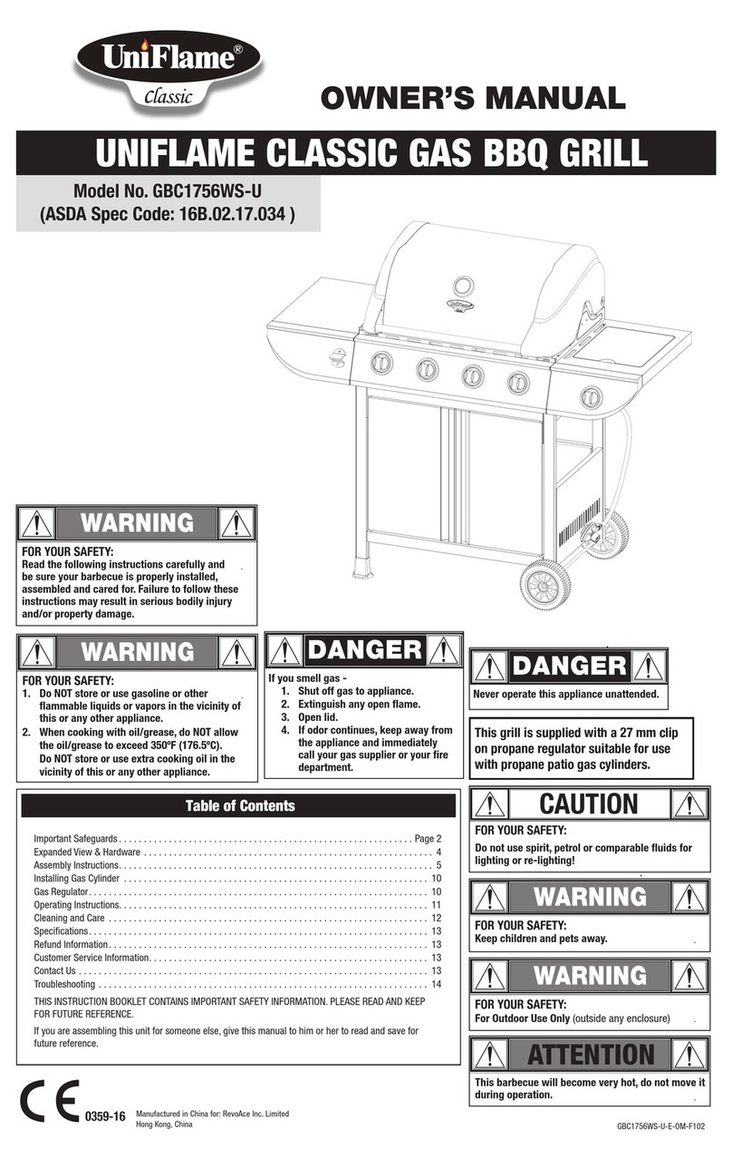 Uniflame GBC1756WS-U User manual