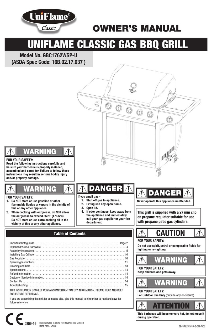 Uniflame GBC1762WSP-U User manual