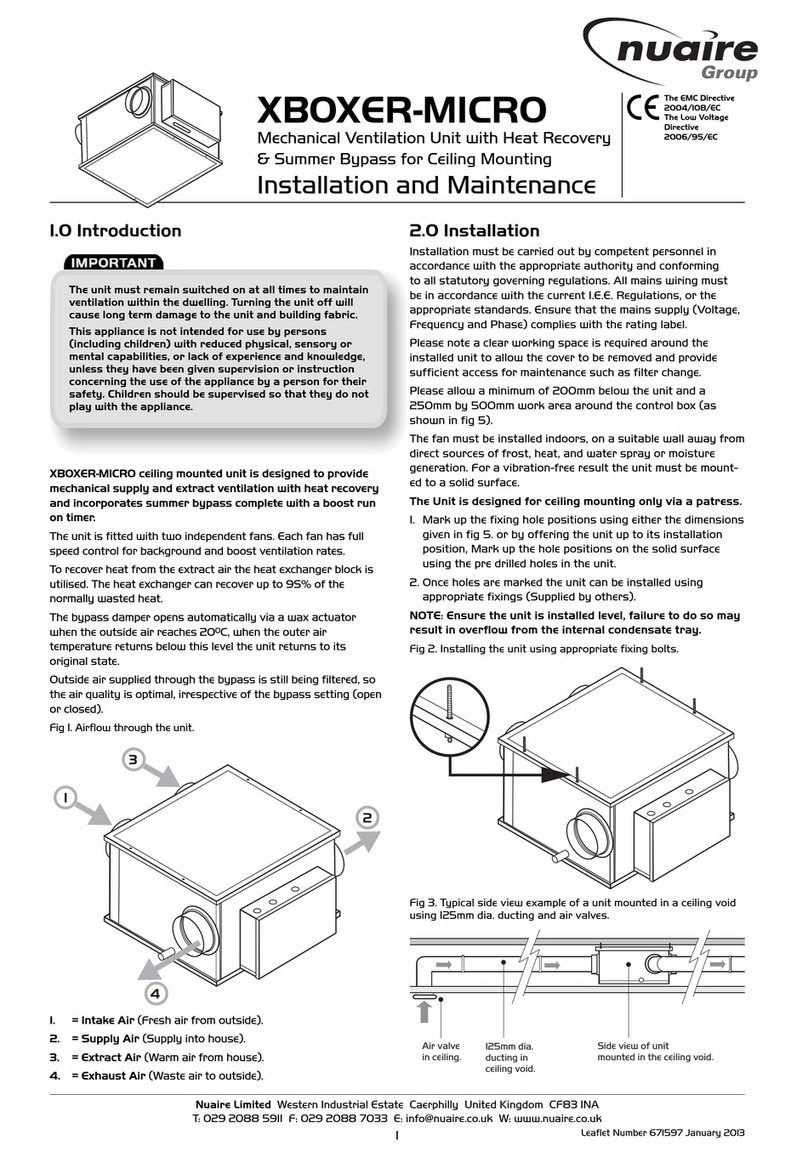 Nuaire Group XBOXER-MICRO Installation and Maintenance Nuaire Group XBOXER-MICRO Installation and Maintenance