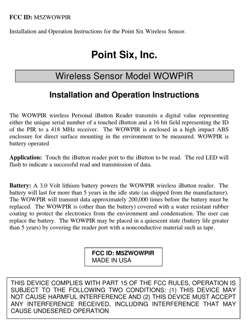 Point Six WOWPIR Installation and operation instructions