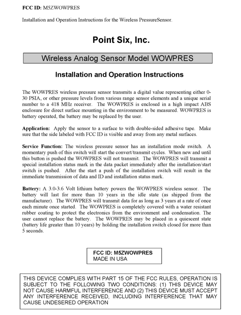 Point Six WOWPRES Installion and operation instructions Point Six WOWPRES Installion and operation instructions