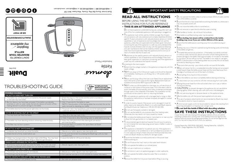 Dualit Domus instruction manual