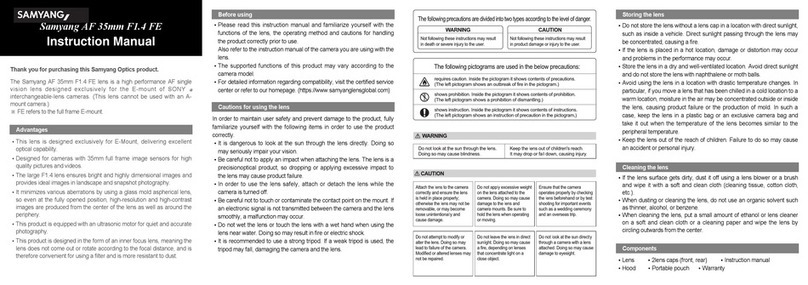 Samyang AF 35mm F1.4 FE instruction manual
