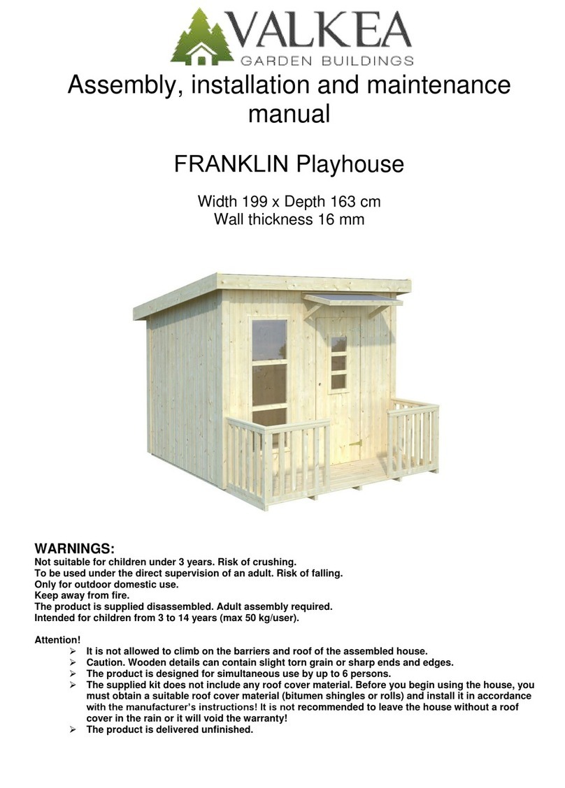 Valkea Franklin Playhouse Assembly, installation and maintenance manual