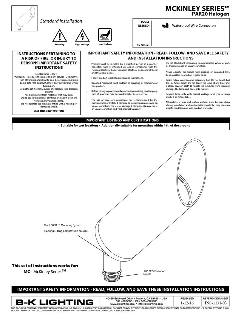 B-K lighting MCKINLEY Series User manual