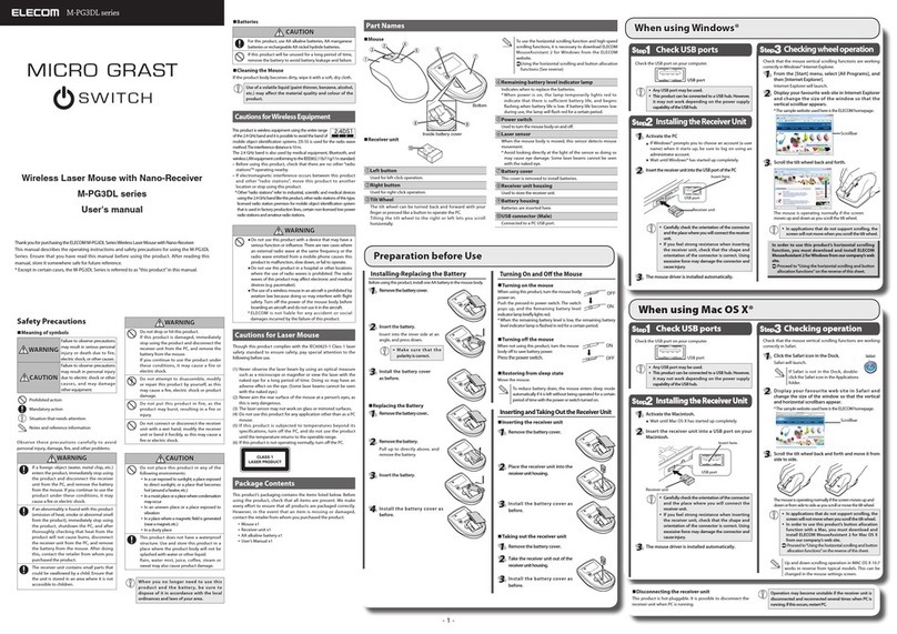 Elecom M-PG3DL series User manual