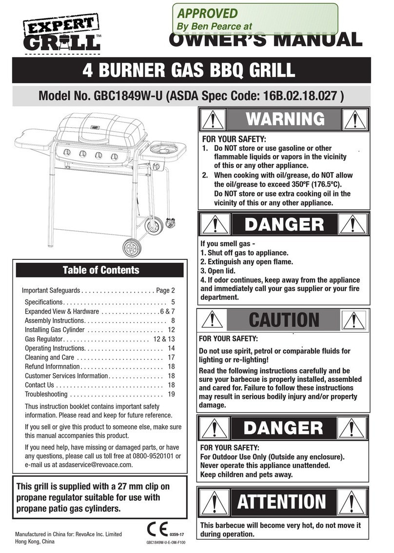 EXPERT GRILL GBC1849W-U owner's manual