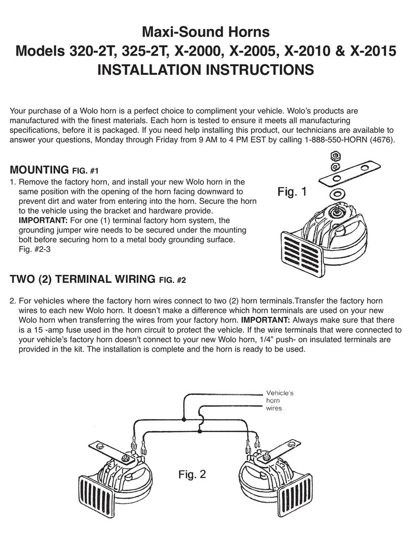 Wolo 320-2T installation instructions