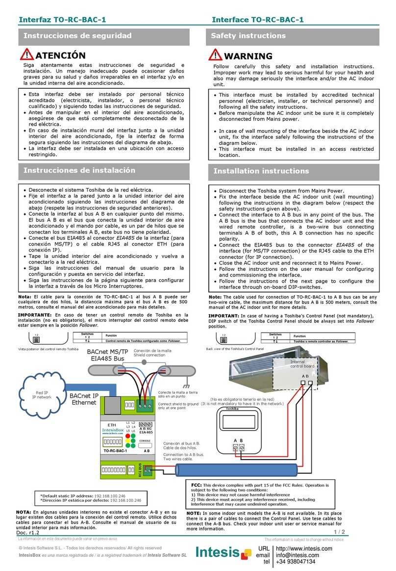 IntesisBox TO-RC-BAC-1 User manual