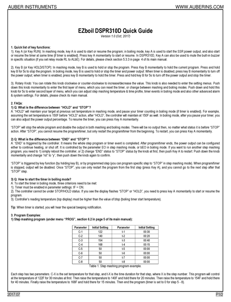 Auber Instruments EZboil DSPR310D User manual