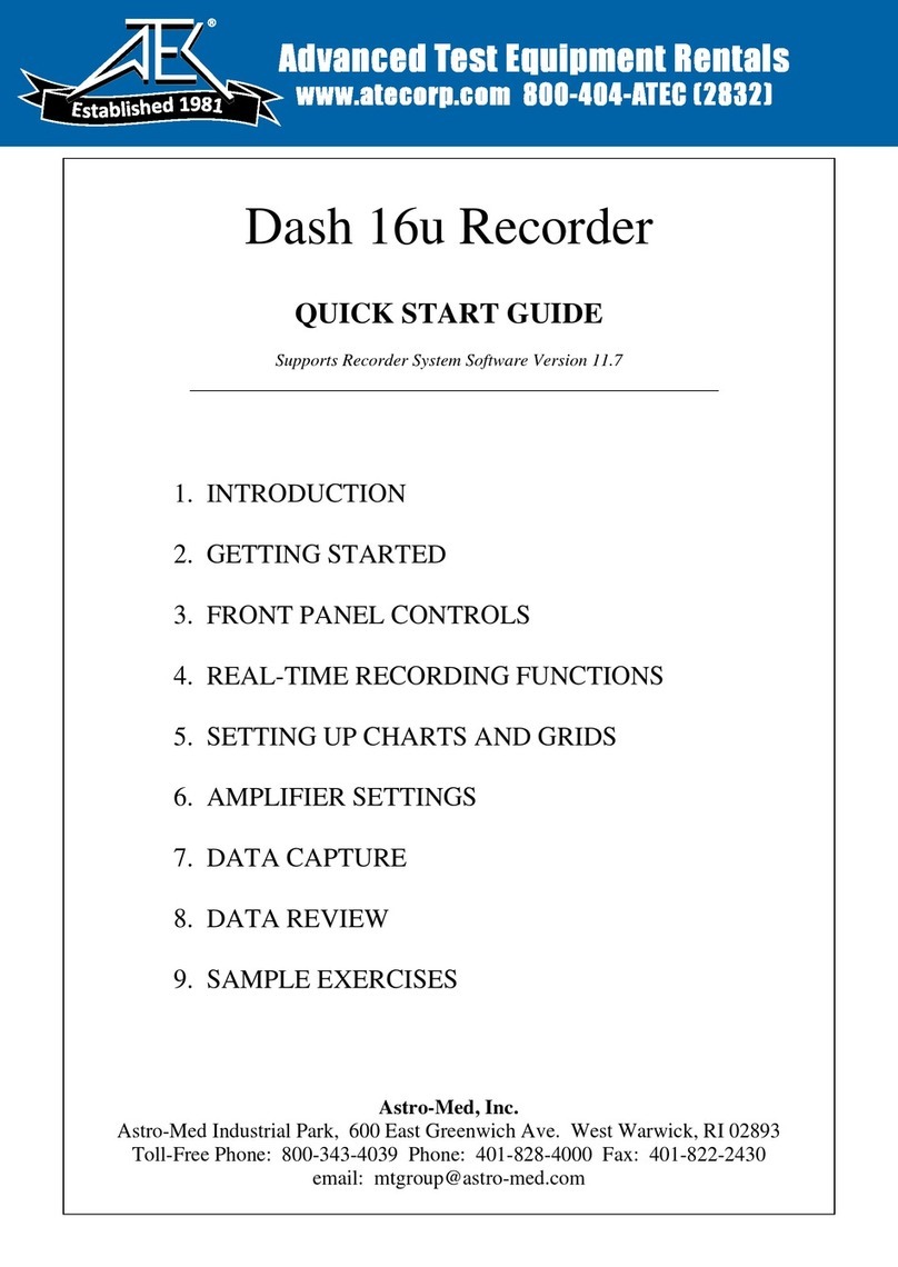 ASTRO-MED Dash 16u quick start guide