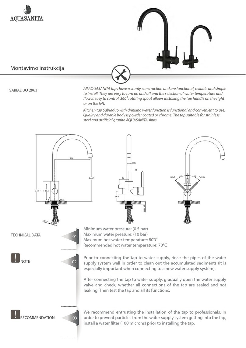 Aquasanita SABIADUO 2963 installation instructions