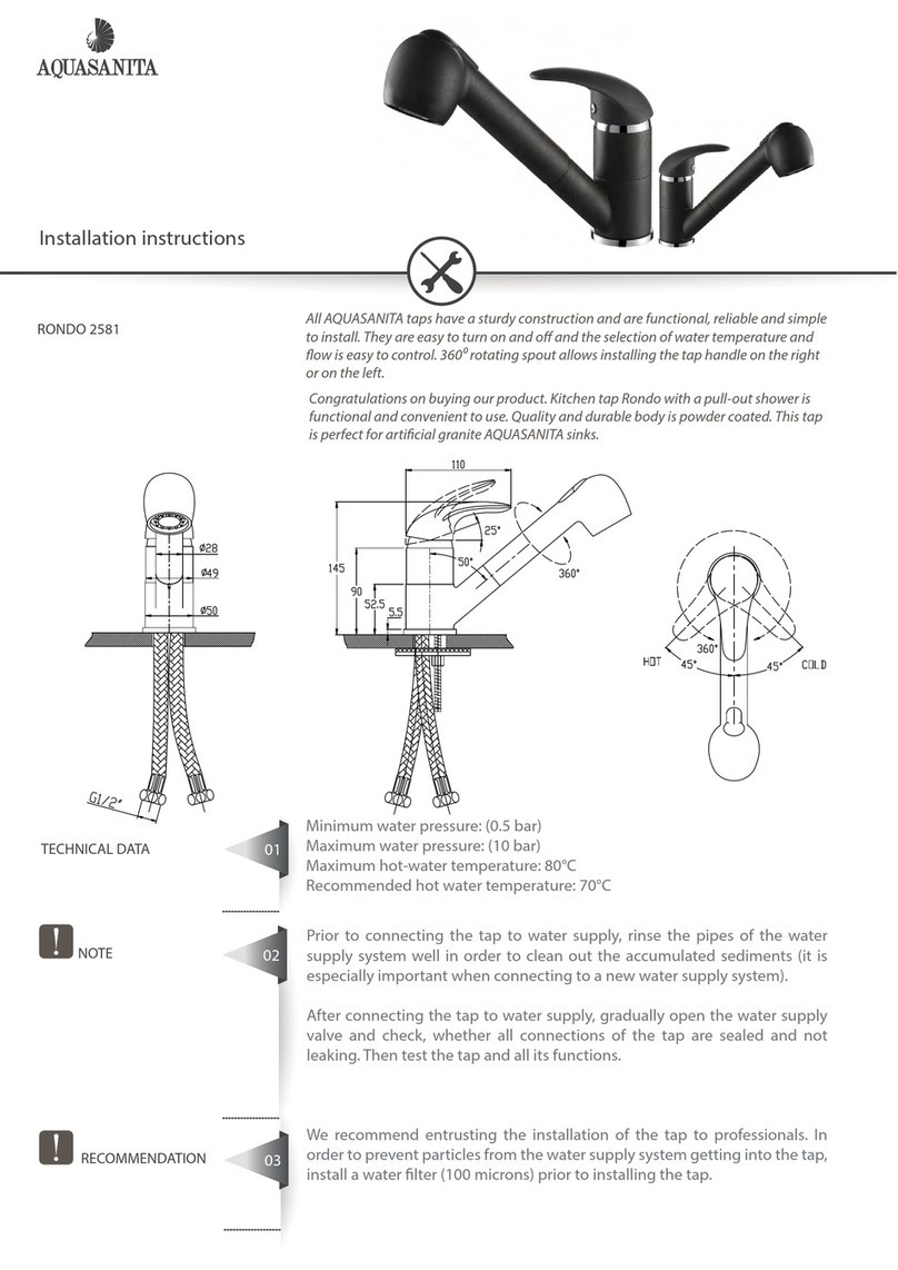 Aquasanita RONDO 2581 installation instructions