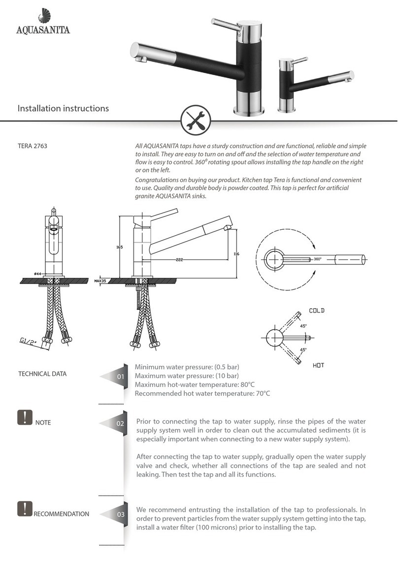 Aquasanita TERA 2763 installation instructions Aquasanita TERA 2763 installation instructions