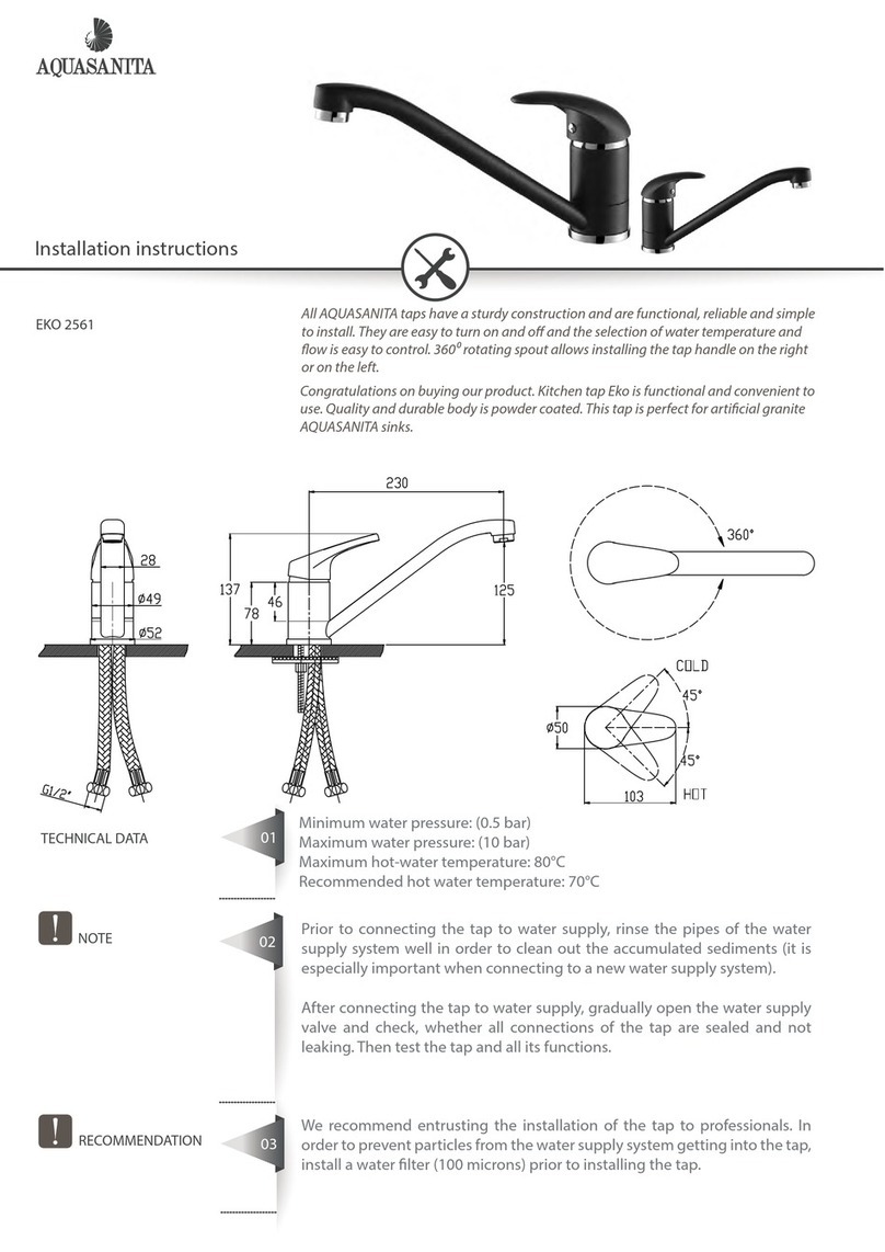 Aquasanita EKO 2561 installation instructions