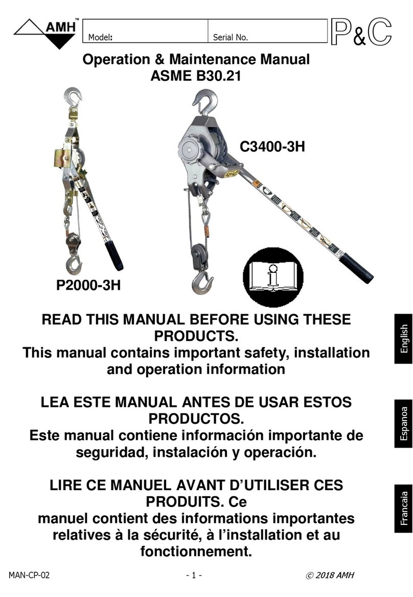 AMH P2000-3H Installation, operation & maintenance manual