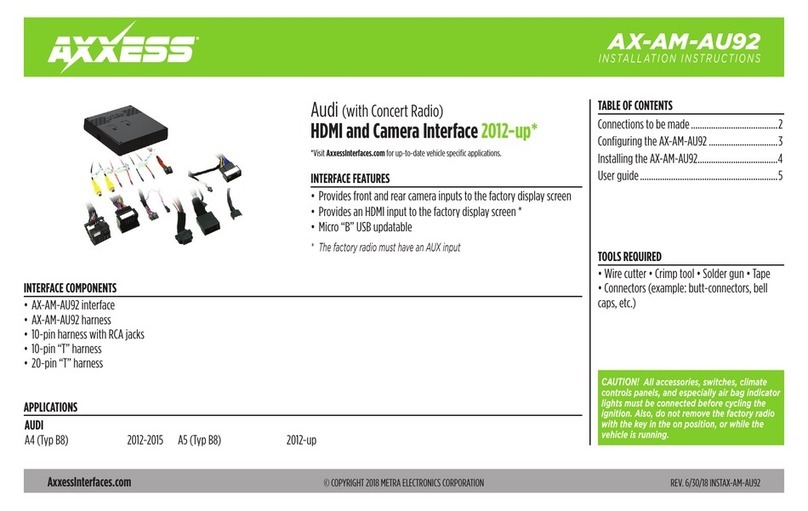 Axxess AX-AM-AU92 User manual Axxess AX-AM-AU92 User manual