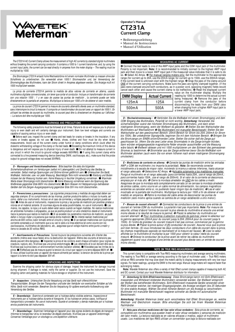 Wavetek CT231A Operator's manual