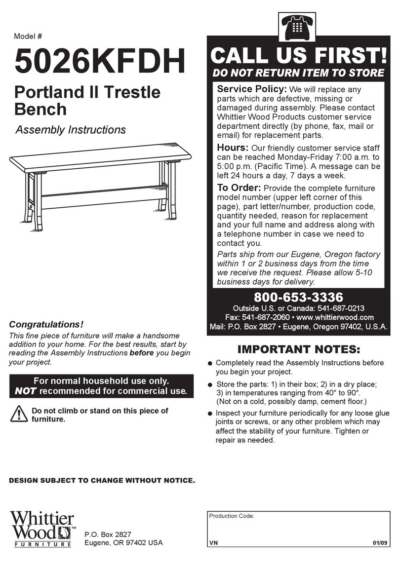 Whittier Wood 5026KFDH Assembly instructions