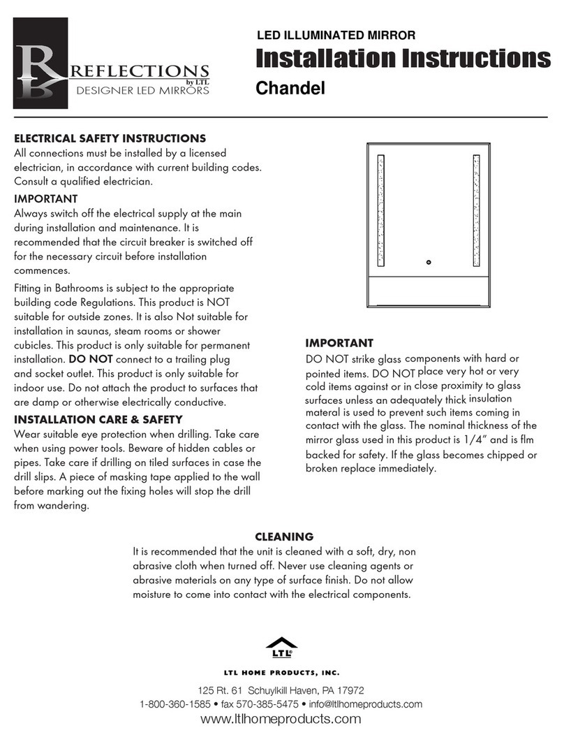 LTL Home Products Reflections Chandel installation instructions LTL Home Products Reflections Chandel installation instructions