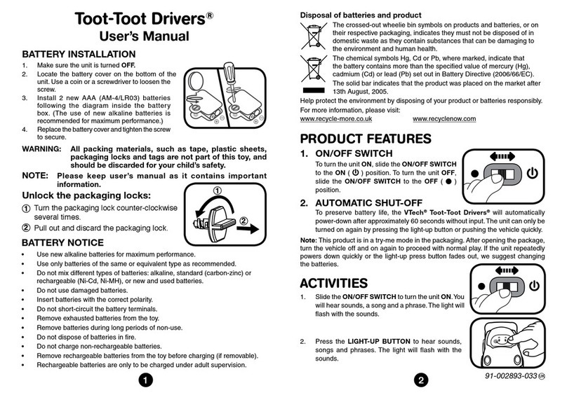 V-tech Toot Toot Drivers User manual