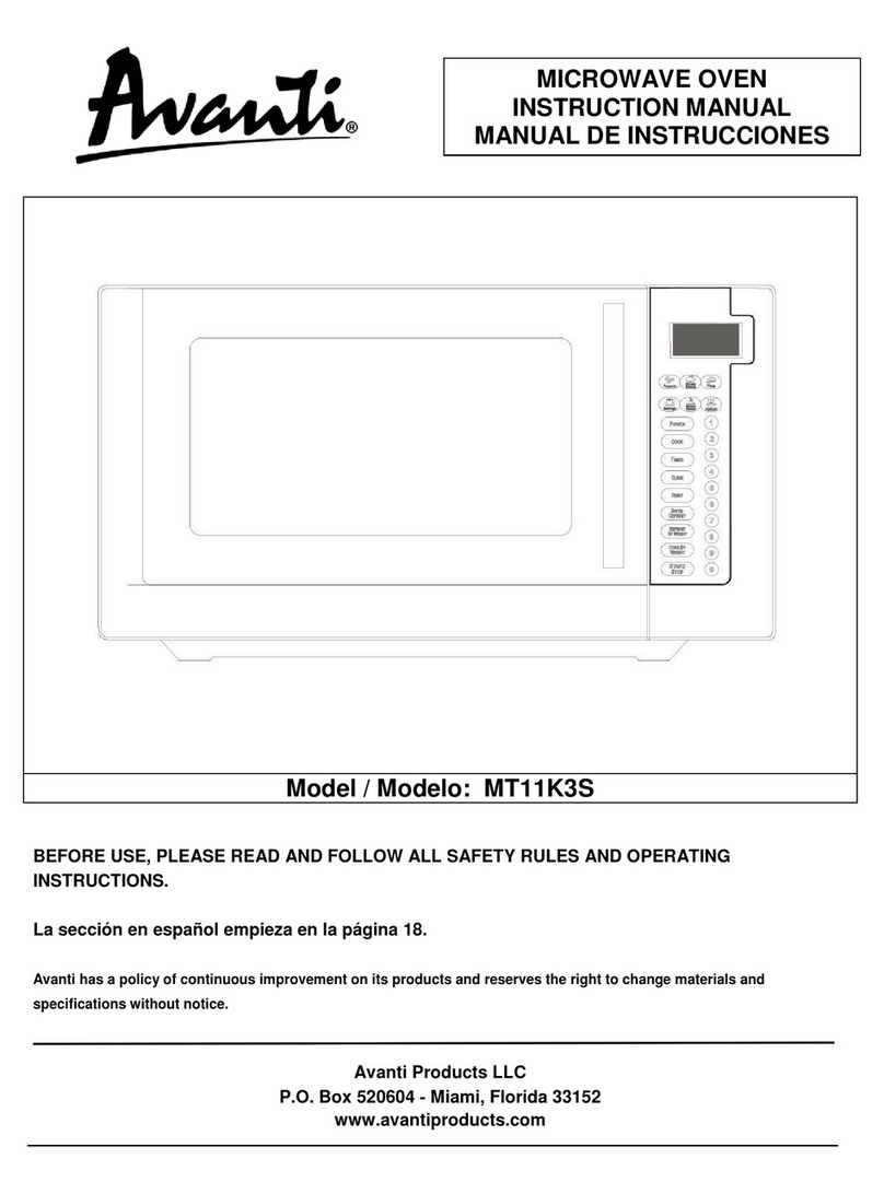 Avanti MT11K3S instruction manual