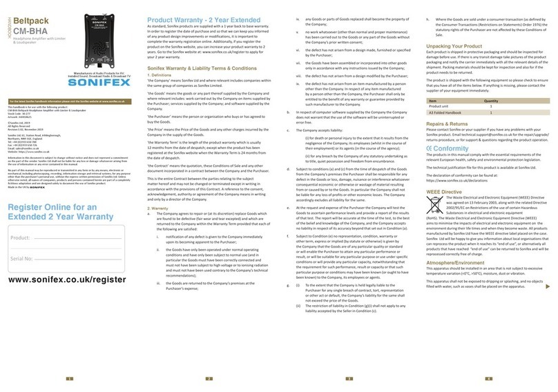 Sonifex CM-BHA User handbook